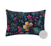 LLWYH Housse de Coussin D'Extérieur 40x60 cm Lot de 2 Impermeable Housses de Coussin Colorée Taie d'oreiller en Lin Plantes Coussin Decoratif pour Canapé, Salon, Balcon, Jardin -FS36