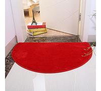 LLWYH Lot de 4 Tapis De Bain Demi-Cercle Doux Et Confortable Salon Chambre Tapis Salle De Bain Tapis Antidérapant Absorbant 60 cm × 90 cm Rouge