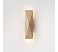 LLXDFUU Applique Murale Moderne en Pierre Naturelle Avant Porche Wabi Sabi Applique Murale pour Couloir extérieur travertin Jaune veilleuse LED Lampe Murale Rectangle vers Le Bas Appliques murales de