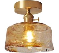 LLXDFUU Décoration de la Maison en Verre soufflé Ambre encastré en Forme de Bol plafonnier Couloir Lustre luminaire Vintage Or Ferme près du Plafond Armoire Lampe Porche Couloir