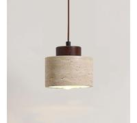 LLXDFUU Français Wabi Sabi Suspension Rétro Vintage Ferme Travertin Luminaire Moderne Îlot de Cuisine Lampe Suspendue Mid Century Cylindre Pierre Suspension Luminaire Lustre
