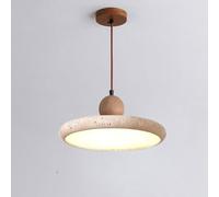 LLXDFUU Grande Suspension en Pierre Naturelle réglable Bol en travertin français Lampe Suspendue pour Chambre Salon Wabi Sabi luminaire 28W LED Moderne scandinave Cuisine Suspension