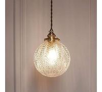 LLXDFUU Hall d'entrée Art Déco Nordique Simple Lustre Style Japonais Lustre Lumière Créative Rétro Verre Lampe À Suspension À Tête Unique LED Restaurant Café Lampe Salon Chambre Lustre De Chevet