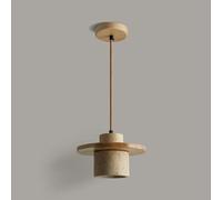 LLXDFUU Mid Century Modern Suspension Wabi Sabi Pierre Naturelle Suspendue Travertin Cylindre Lampe Scandinave Lumière Pour Chambre Japonais Pendentif Lustre Suspendu Lumière Suspendue Au-dessus de la