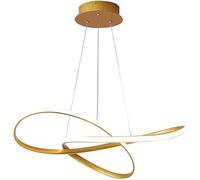 LLXDFUU Minimalisme moderne Luxe créatif américain finition dorée lampe à suspension de plafond irrégulière anneau en métal simple hauteur réglable suspension illuminée maison lustre d'intérieur lustr