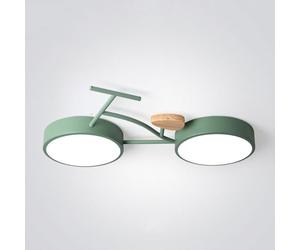 LLXDFUU Moderne Chambre d’Enfants Plafonnier encastré Plafonnier de Salon Vert avec Forme de vélo Décoration créative Plafond LED Chambre d’Enfant Grand Lustre éclairage pour garçons Filles Chambre
