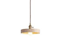 LLXDFUU Moderne en Laiton Suspension Bol Jaune travertin Lustre Pendentif Vintage pour la Cuisine Wabi Sabi Suspendu luminaire médiéval Japonais Suspendu pour la Ferme