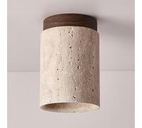 LLXDFUU Plafonnier en pierre moderne en travertin jaune pour chambre à coucher, couloir, plafonnier encastré, minimalisme E27, couloir nordique, escalier, luminaire d'intérieur, décoration pour salon,