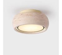 LLXDFUU Plafonnier en travertin Nordique pour couloirs, plafonnier encastré Moderne en Pierre Naturelle, luminaire Rond pour couloirs pour Salon, plafonnier LED Wabi Sabi pour Chambre à Coucher