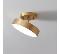 LLXDFUU Plafonnier encastré en laiton du milieu du siècle, LED 3 couleurs, luminaire en laiton antique, chambre à coucher givrée moderne, plafonniers de 20 cm pour le salon, proche du plafonnier décor