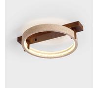 LLXDFUU Plafonnier Rond Minimaliste Moderne Wabi Sabi Semi-encastré plafonnier Chambre à Coucher Pierre Naturelle Circulaire Jaune travertin plafonnier luminaires pour hôtel Bar Ferme Lustre