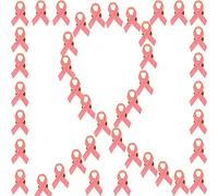 Llxieym Broche en forme de ruban rose pour sensibilisation au cancer du sein pour reconnaissance caritative, événement public, collecte de fonds, campagne de survivants, M, Métal, Pas de gemme