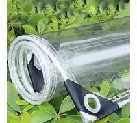 LLXNQ026 Bâche Transparente Imperméable Bâche Armée de Protection en Plastique 450g/m² Bâche Protection Contre la Pluie en matériau PVC avec Œillets,pour Jardin Terrasse Serre (1.6x2.5m/5.2x8.2ft)