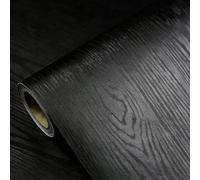 LLXNQ026 Noir Contact Papier Peel and Stick - 60x500cm Film Autocollant Meuble Décoratif - Auto-Adhésif Papier Peint - Rouleau PVC Autocollant Impermeable - Pour Rénovation Meubles Décoration Murale