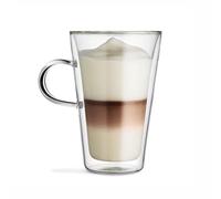 LLXTJJY Tasses en verre élégantes 400ml/12oz Double Wall Glass Cup Clear Resistant Handmade Tea Mug Coffee Milk Juice Healthy Drink Double Layer Glass Cup Verres à boire en verre