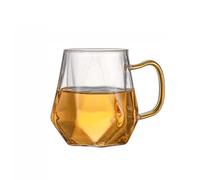 LLXTJJY Tasses en verre élégantes Latte Coffee Mugs High End Wine Glasses Simple Cocktail Glass Breakfast Milk Juice Tea Cups Household Beverage Cup Verres à boire en verre(320ml)