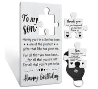 llxxeyopqdxz YKA1 Carte d'anniversaire pour fils avec message d'amour inspirant pour fils, pochette d'anniversaire souvenir des parents gravée en métal