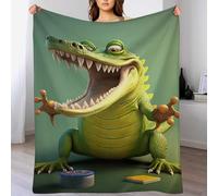 LLXXHH Couverture Jeté Flannel en Crocodile Très Doux Confortable Durable Chaud Couvertures pour Canapé Sofa Chaise À Repos Et Sieste 150×200cm