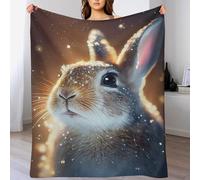 LLXXHH Couvertures en Lapin Flannel, Couvertures Douce Plaid Douillet pour Le Lit, Le Canapé, Le Voyage Et L'extérieur, 100×130cm