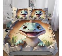 LLXXHH Dinosaure Housse De Couette De Couette en Douce Microfibre pour Enfants Et Adolescents Microfibre Parure De Lit Single(135x200cm)