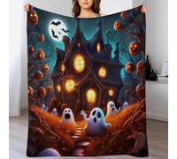 LLXXHH Fantôme d'halloween Chaudes Couverture en Polaire Flannel Légères Couvertures Toutes Saisons pour Voyager, Lit Ou Canapé 180×200cm