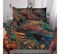 LLXXHH Léopard Parure De Lit Housse De Couette Impressio 3D Microfibre Doux avec Taie d'oreiller 2 Pièces Garçons Filles Enfants Single(135x200cm)