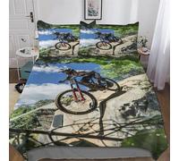 LLXXHH VTT Housse De Couette avec Taie d'oreiller Parure De Lit Microfibre Housse De Couette 3 Pièces Douce Enfants Adultes King(220x240cm)