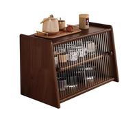 LLXYYD Almacenamiento de escritorio Para cocina Con puerta corredera, Vitrina de Dos niveles Para encimera, armario de cocina de bambú, Para oficina, decoración Del hogar, cocina.(Style B,45x29x34cm)