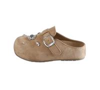 LLXYYD Chaussons En Cuir Véritable, Sandales D'été À Semelle Compensée Souples, Boucle Réglable Au Niveau Du Pied, Sandales Pour Femmes, Semelle Antidérapante En EVA(40 EU)