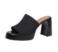 LLXYYD Sandales Confortables Mode À Enfiler Bout Ouvert, Talons Bloc Hauts Et Plateformes Épaisses Pour Femme(D,39 EU)