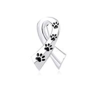LLYANZ Broche en émail rose avec imprimé pattes de chien et chat pour sensibilisation au cancer du sein, émail, na