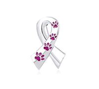 LLYANZ Émail Chien Chat Imprimé Pattes Rose Ruban Cancer du sein Conscience Charité Ruban Broches Broches, Émail, Nvt