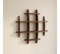 LLYLAFDC Porte-Tasses Mural en Bois, Étagère de Rangement Modulaire à Grille, Support d'Exposition Extensible pour Cuisine, Salle à Manger et Coin Café(Brown,70cm)
