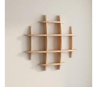 LLYLAFDC Porte-Tasses Mural en Bois, Étagère de Rangement Modulaire à Grille, Support d'Exposition Extensible pour Cuisine, Salle à Manger et Coin Café(Giallo,70cm)