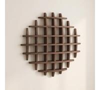 LLYLAFDC Porte-Tasses Mural en Bois, Étagère de Rangement Modulaire à Grille, Support d'Exposition Extensible pour Cuisine, Salle à Manger et Coin Café(Brown,100cm)