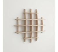 LLYLAFDC Porte-Tasses Mural en Bois, Étagère de Rangement Modulaire à Grille, Support d'Exposition Extensible pour Cuisine, Salle à Manger et Coin Café(Giallo,90cm)