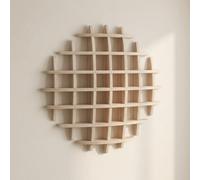 LLYLAFDC Porte-Tasses Mural en Bois, Étagère de Rangement Modulaire à Grille, Support d'Exposition Extensible pour Cuisine, Salle à Manger et Coin Café(Giallo,100cm)