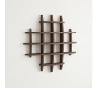 LLYLAFDC Porte-Tasses Mural en Bois, Étagère de Rangement Modulaire à Grille, Support d'Exposition Extensible pour Cuisine, Salle à Manger et Coin Café(Brown,90cm)