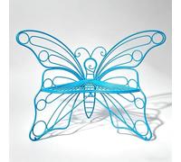 LLZJDDPLY Banc de Jardin Papillon en Fer Forgé, Chaise Papillon Extérieure de 120 cm, Banc Exterieur Jardin pour Jardin, Cour, Patio, Pelouse, 1 À 2 Places(Blue)