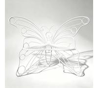 LLZJDDPLY Banc de Jardin Papillon en Fer Forgé, Chaise Papillon Extérieure de 120 cm, Banc Exterieur Jardin pour Jardin, Cour, Patio, Pelouse, 1 À 2 Places(White)