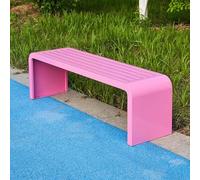 LLZJDDPLY Bancs de Jardin extérieur Résistant aux intempéries, Banc Exterieur Jardin en Acier Inoxydable, pour Porche, Cour, Pelouse, Terrasse(Pink,120cm/47in)
