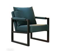 LLZJDDPLY Fauteuil de Salon en Cuir Véritable, Fauteuil de Lecture avec Dossier, Canapé Angle, Pieds en Métal Noir, pour Salon, Chambre, Bureau, Hôtel, Réception(Blue,76cm/30in)