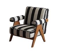 LLZJDDPLY Fauteuil Salon Moderne, Canapé d'angle, Fauteuil de Lecture Pieds en Bois Massif, Canapé Une Place pour la Lecture, Chambre, Appartement ou Salle d'attente(Black)