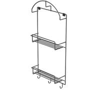 LM 697 Étagère murale à suspendre pour produits de nettoyage, rangement de tuyau d'aspirateur, étagère polyvalente, organisateur en métal, gris anthracite