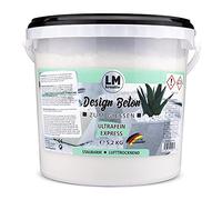 LM Design Béton ultra fin Express (5,2 kg) pour travaux manuels. Béton de bricolage extrêmement fin et à séchage rapide pour surfaces très lisses et délicates. Idéal comme béton coulé ou pour mouler