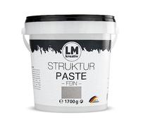 LM-Kreativ LM - Pâte de structure fine - 1,7 kg - Gris béton - Pâte structurelle pour toile - Parfaite pour les images dans le salon, le couloir, la chambre à coucher, le bureau
