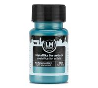 LM-Kreativ Metallika for Artists 50 ml - Turquoise - Couleur acrylique métallisé pour projets créatifs sur bois, toile, céramique, hautement couvrant, résistant à la lumière, pour les artistes et les
