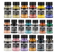 LM-Kreativ Metallika for Artists Color Fusion Lot de 19 peintures acryliques métallisées 19 x 50 ml pour projets créatifs sur bois, toile, céramique Très couvrante, résistante à la lumière. Pour