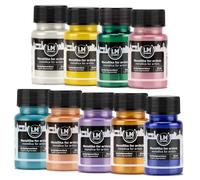 LM-Kreativ Metallika for Artists Color Pop Lot de 9 peintures acryliques métallisées 9 x 50 ml pour projets créatifs sur bois, toile, céramique. Très couvrante, résistante à la lumière. Pour artistes
