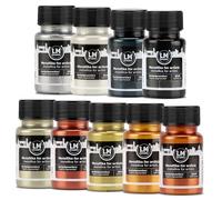 LM-Kreativ Metallika for Artists Opulence Peinture acrylique métallisée 9 x 50 ml Pour projets créatifs sur bois, toile, céramique Très couvrante, résistante à la lumière, pour artistes et bricoleurs